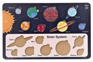 Fiddlys Solar System Wooden Puzzle for Kids & Children Age 4+ Learning Educational Double Layered Wooden Puzzles with Bright product photo