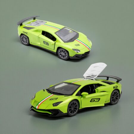 The Flyers Bay 1:32 Scale DieCast Metal Pull-Back Action Openable Doors Lights and Music Lamborghini Premium Car Toy for Kids product photo