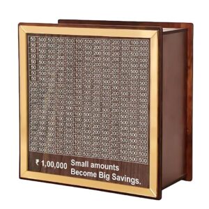 Fiddlys Money Bank Chandan Wood Wooden Piggy Bank for Kids & Adults, Coin Box with Carved Design, Savings Box, Mini Bank, Wooden Coin Box, Money Saver, Piggy Bank with Numbers