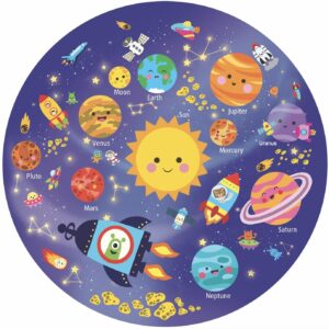 Fiddlys Creative Wooden Jigsaw Puzzle for Kids | 66 Pieces Educational Single Layer Puzzle | Fun & Learning Toy for Children Ages 3+ (Solar System)