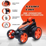 The Flyers Bay Unbreakable Rechargeable 360° Rotating & Rolling Small Stunt Car Toy with USB Cable & Remote Controller | Red product photo