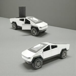 The Flyers Bay 1:32 Scale DieCast Metal Pull-Back Action Openable Doors Lights and Music Rolls-Royce Car Toy for Kids Gift 2 3 4 5 6 Years Girls Boys (Tesla Cybertruck Silver)