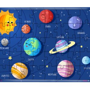 Fiddlys 40 Pcs Paperless Wooden Jigsaw Puzzle for Boys & Girls Learning Educational Toy for 4 Years and Above