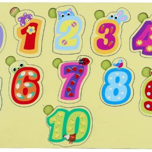 Fiddlys Wooden Learning Educational Puzzle for Kids & Children Age 4+ Double Layered Wooden Puzzles with Bright Front & Back Print (Numbers)