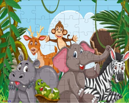 Fiddlys 54 Pcs Wood Jigsaw Puzzles for Kids & Children Age 6+ Double Layered Wooden Puzzles with Bright Front & Back Print product photo