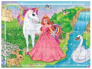 Fiddlys 54 Pcs Wood Jigsaw Puzzles for Kids & Children Age 6+ Double Layered Wooden Puzzles with Bright Front & Back Print product photo