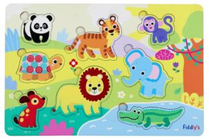 Fiddlys Wooden Learning Educational Puzzle for Kids & Children Age 4+ Double Layered Wooden Puzzles with Bright Front & Back product photo