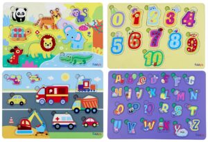 Fiddlys Wooden Learning Educational Puzzle for Kids & Children Age 4+ Double Layered Wooden Puzzles with Bright Front & Back product photo