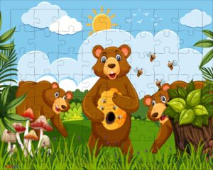 Fiddlys 54 Pcs Wood Jigsaw Puzzles for Kids & Children Age 6+ Double Layered Wooden Puzzles with Bright Front & Back Print product photo