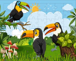 Fiddlys 54 Pcs Wood Jigsaw Puzzles for Kids & Children Age 6+ Double Layered Wooden Puzzles with Bright Front & Back Print product photo