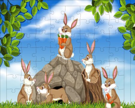 Fiddlys 54 Pcs Wood Jigsaw Puzzles for Kids & Children Age 6+ Double Layered Wooden Puzzles with Bright Front & Back Print product photo