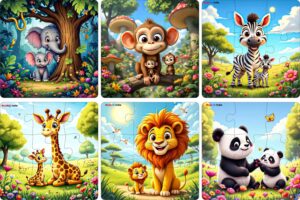 Fiddlys Single Layered Wooden Jigsaw Puzzle Games for Children & Kids -9 Pieces Age 2 3 4 5 6 Year Old Years Old Girls & Boys product photo