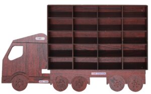 Fiddlys Wooden Premium Car Parking Station – Maximize Space and Organize Your Garage-for Girls & Boys (Brown) product photo