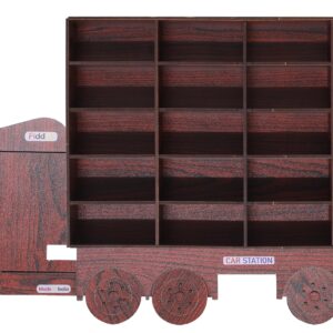 Fiddlys Wooden Premium Car Parking Station – Maximize Space and Organize Your Garage-for Girls & Boys (Brown)