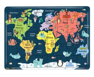 Fiddlys 40 Pcs Paperless Wooden Jigsaw Puzzle for Kids & Children Age 4+ Learning Educational Double Layered Wooden Puzzles product photo