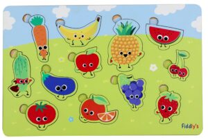 Fiddlys Wooden Learning Educational Puzzle for Kids & Children Age 4+ Double Layered Wooden Puzzles with Bright Front & Back product photo