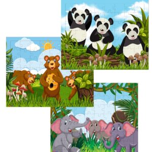 Fiddlys 54 Pcs Wood Jigsaw Puzzles for Kids & Children Age 6+ Double Layered Wooden Puzzles with Bright Front & Back Print Puzzle for Kids-Educational Toy