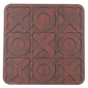 Fiddlys Wooden Tic Tac Toe Board Game in Multicolor for Kids and Adults 20x20x2 cms