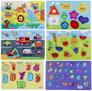 Fiddlys Wooden Learning Educational Puzzle for Kids & Children Age 4+ Double Layered Wooden Puzzles with Bright Front & Back product photo