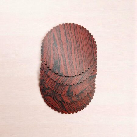 Fiddlys Wooden Coaster Set of 6 | Beautiful Decorative Coaster for Tea & Coffee Cups, Mugs & Glasses | Elegant Table Décor & product photo