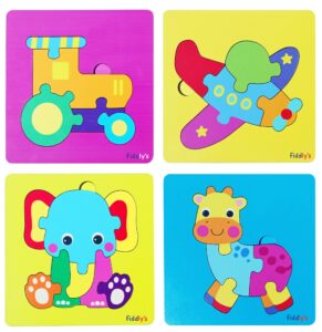 Fiddlys 3D Cute Cartoon Wooden Jigsaw Puzzles for Kids & Children Double Layered Wooden Puzzles with Bright Front & Back Print product photo